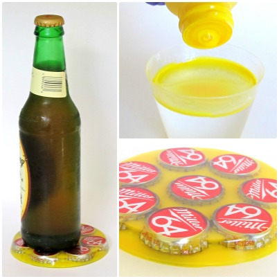 bottle cap resin coaster