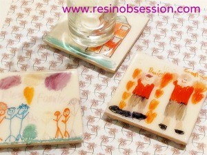 ceramic tiles coated with resin diy gift for grandparents