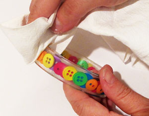 polishing a resin bracelet