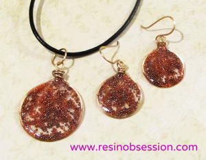 wire and resin jewelry set