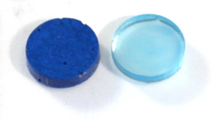 Two shades of blue resin charms
