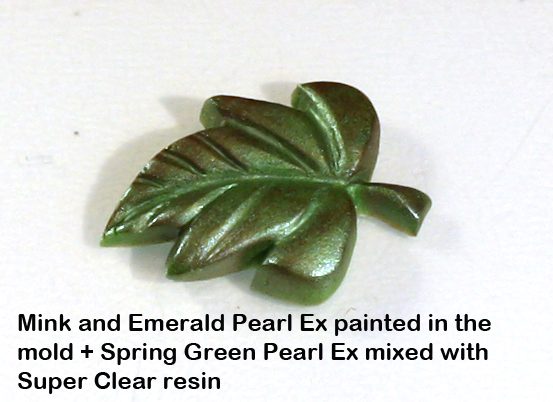 green resin leaf charm