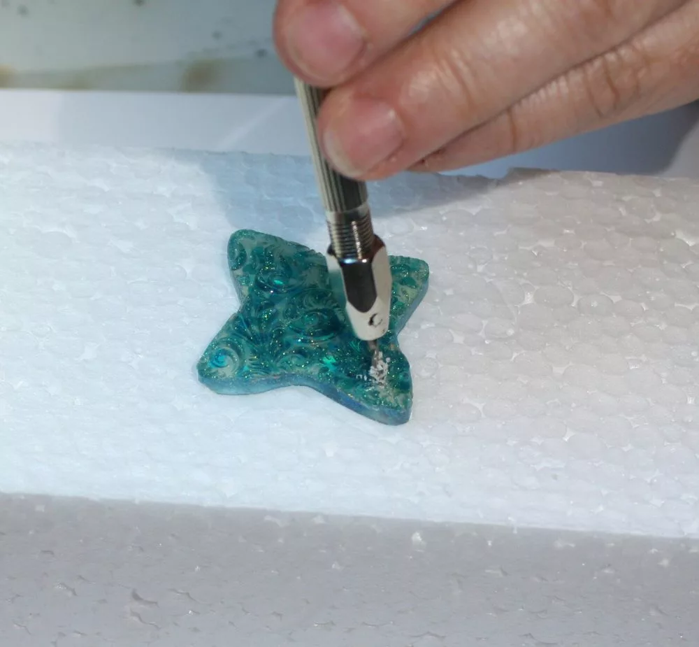 drilling hole in epoxy with pin vise
