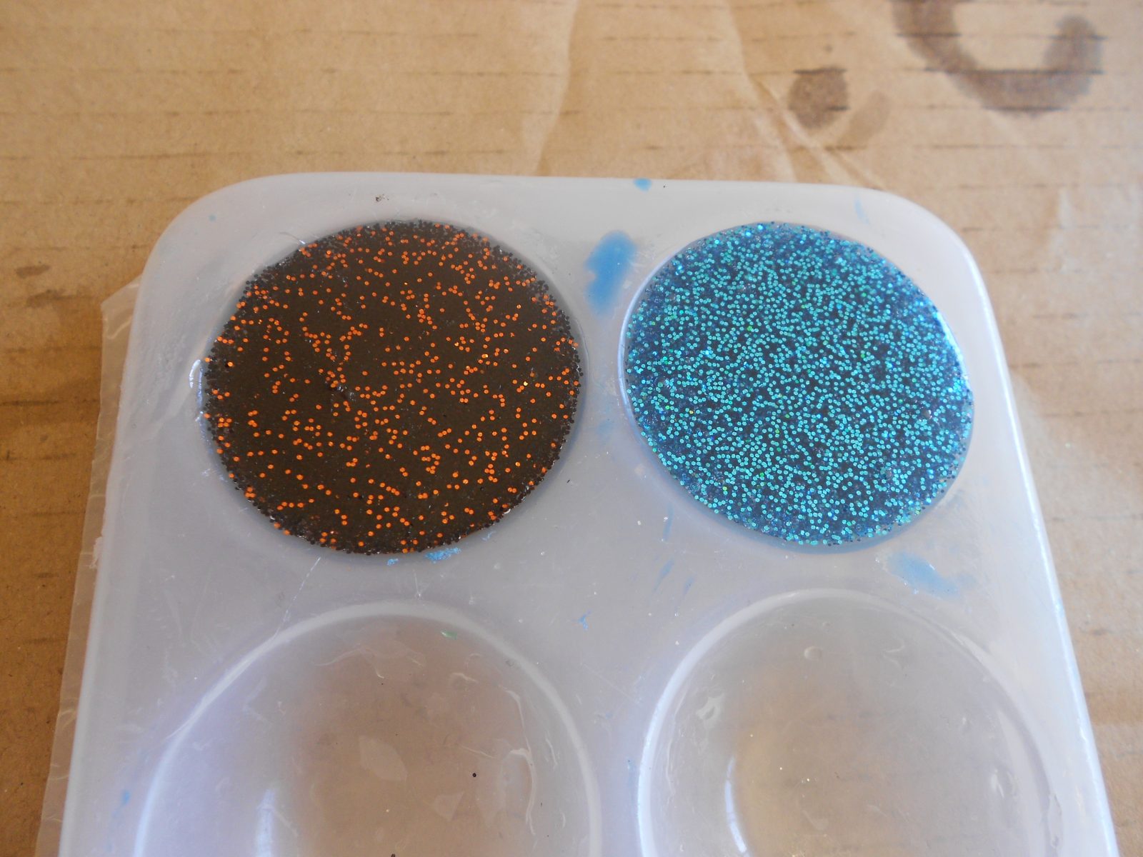 glitter and resin castings
