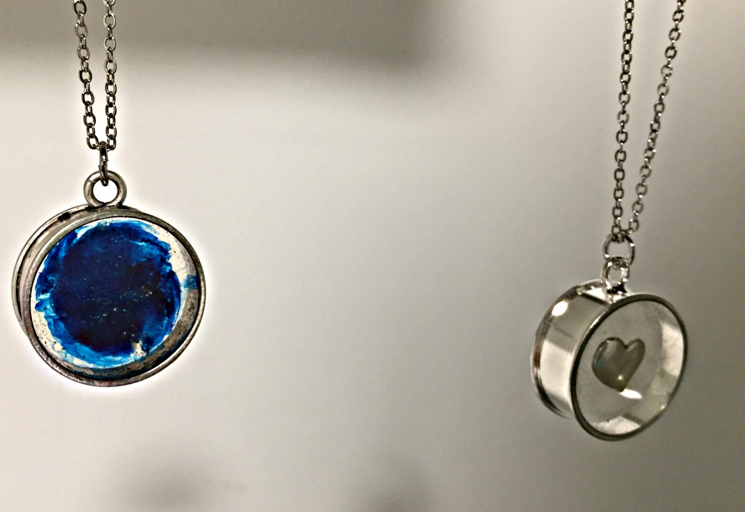 Open bezel resin pendant on sale