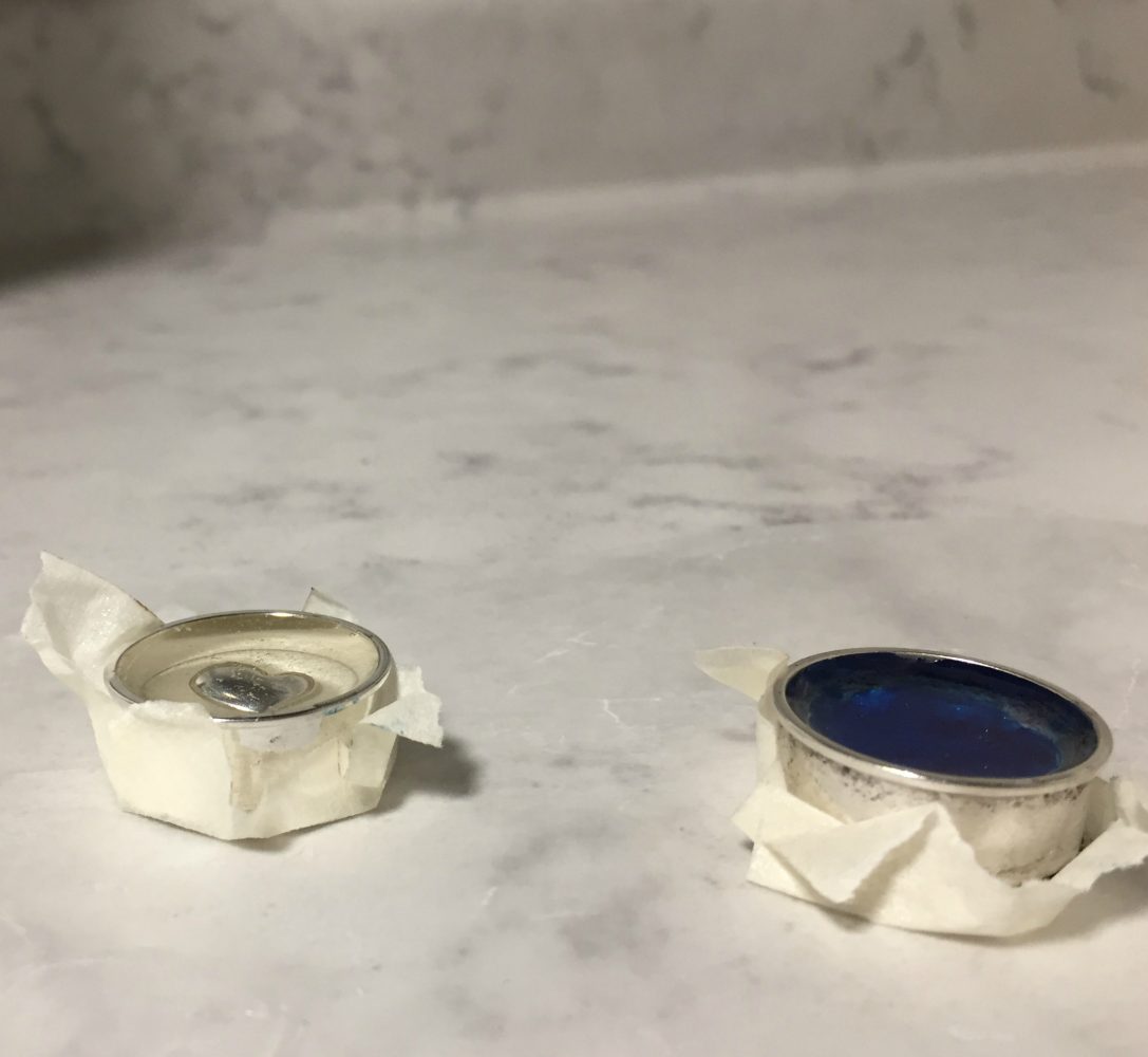 bezels filled with resin