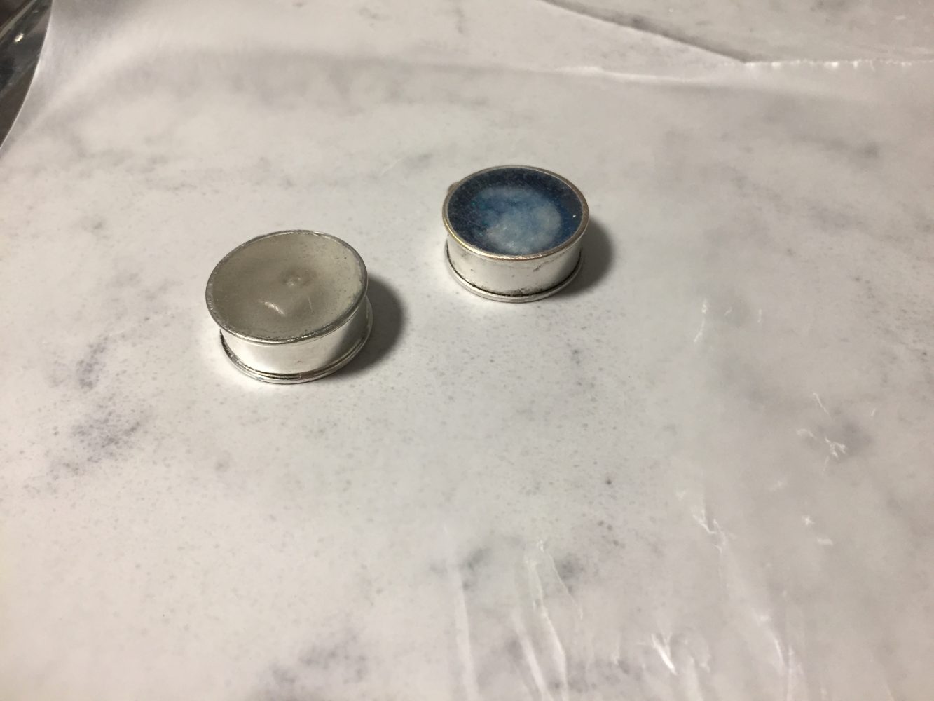 bezels with tape removed
