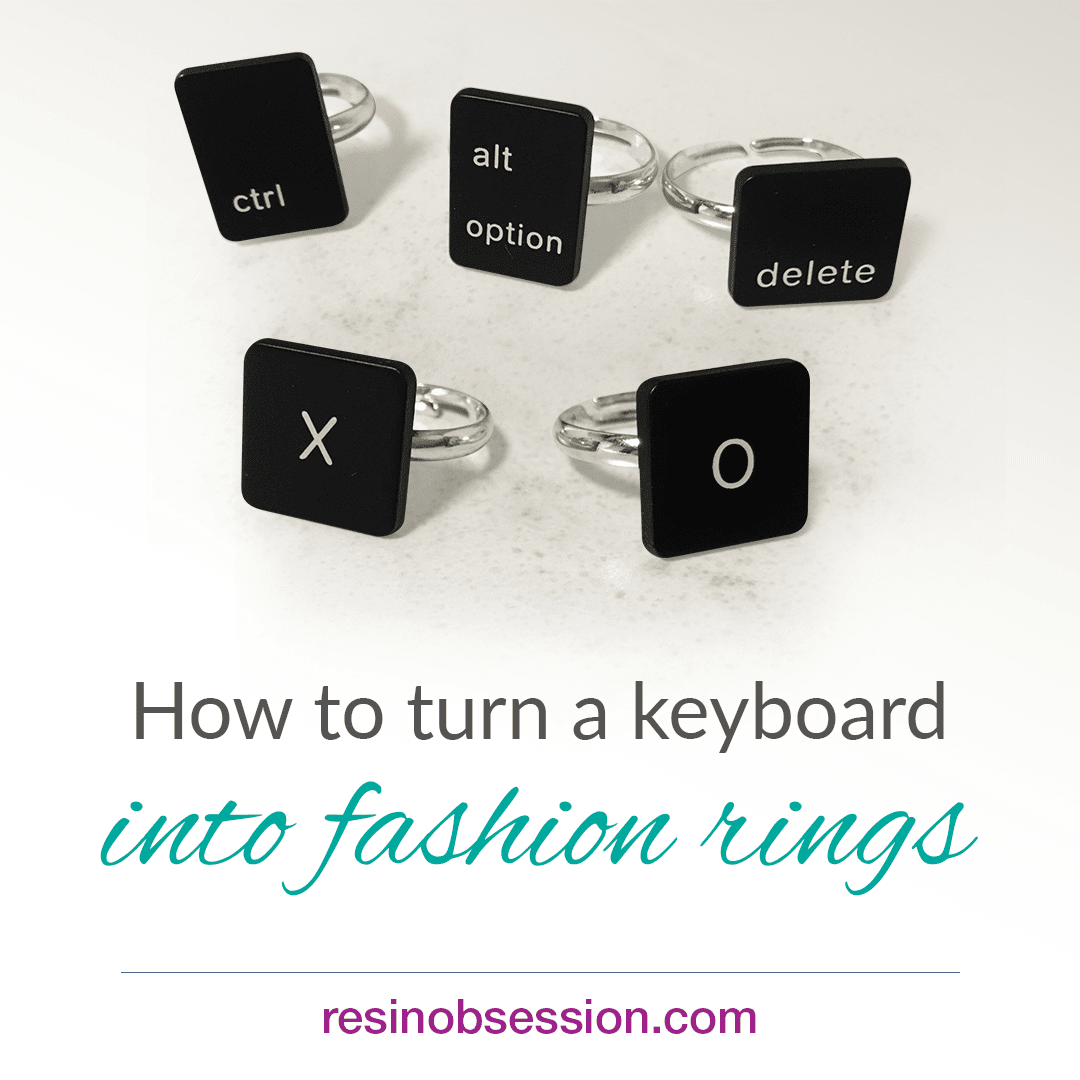 Keyboard ring DIY – recycle a keyboard into resin rings
