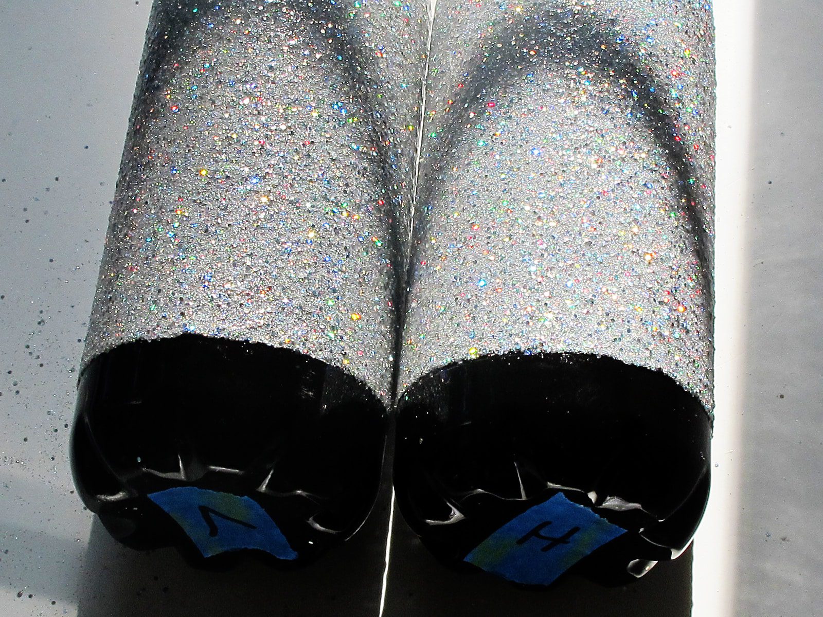 glittered stainless steel tumblers finished with resin