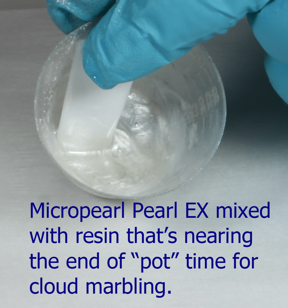 Thickened resin for making clouds