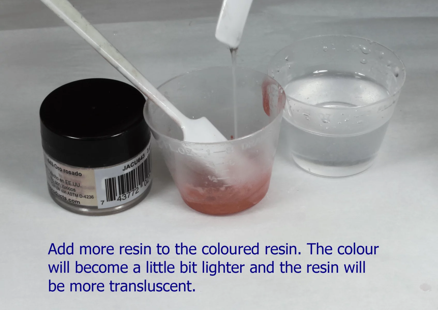 mixing resin with pearl ex powder pigment