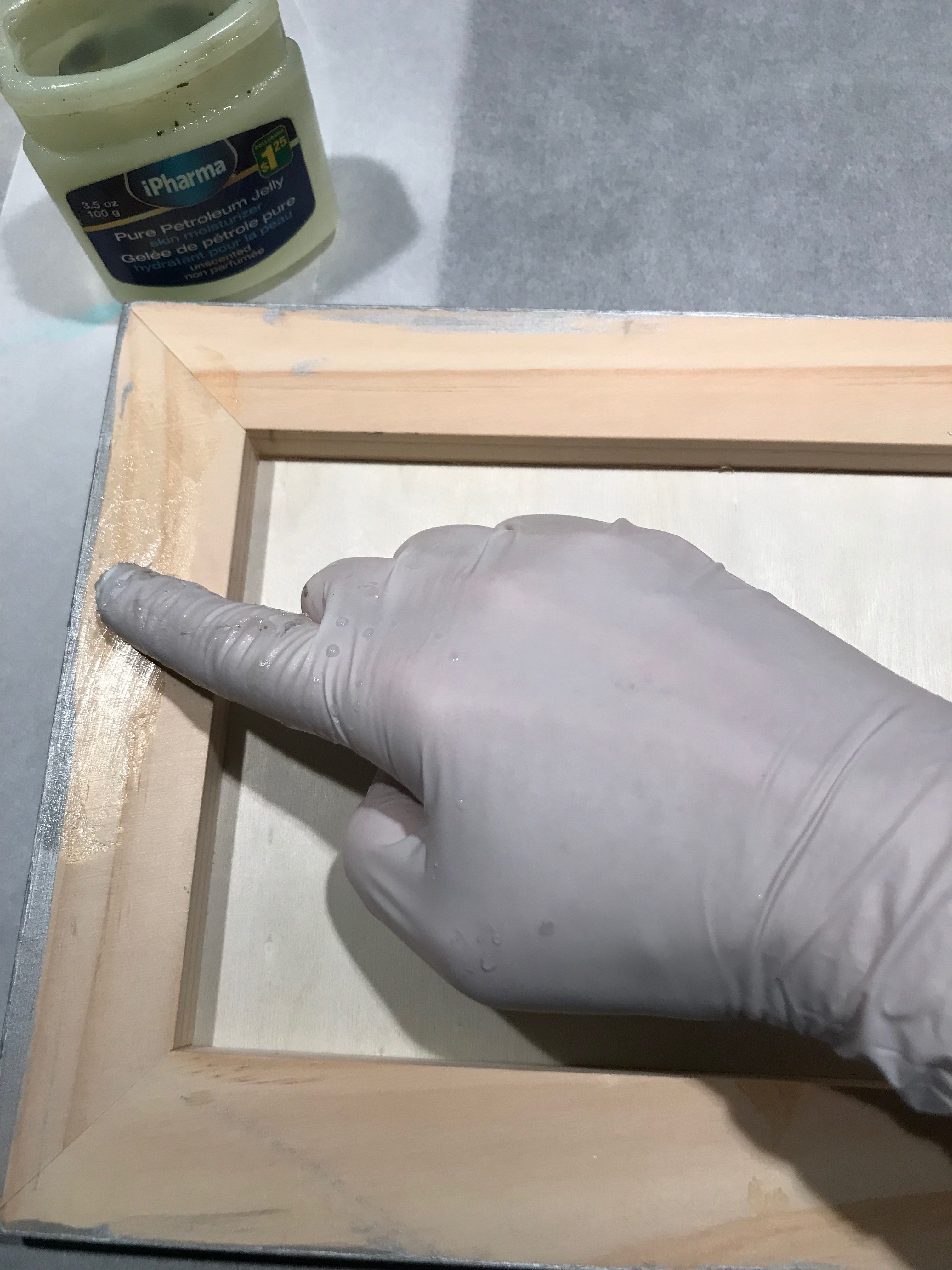 Applying Jelly to Back of Canvas