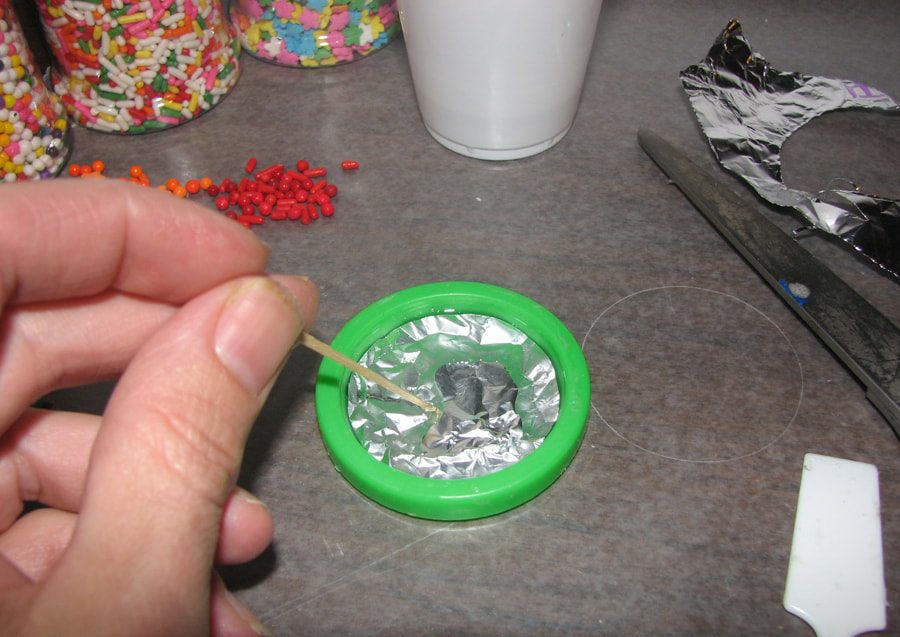 Adding resin to foil
