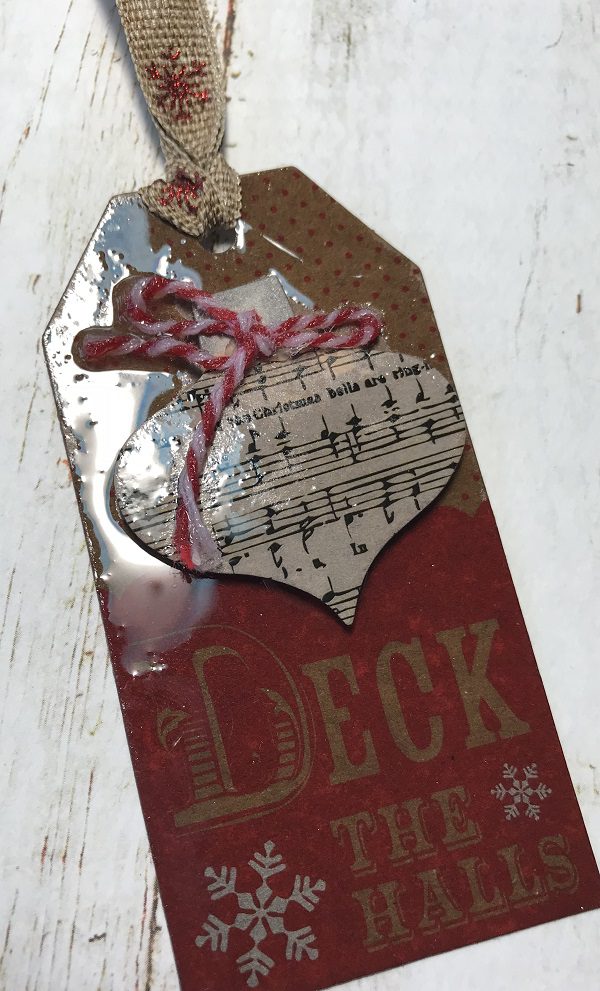 tag 4 - layer store-bought tag with resin