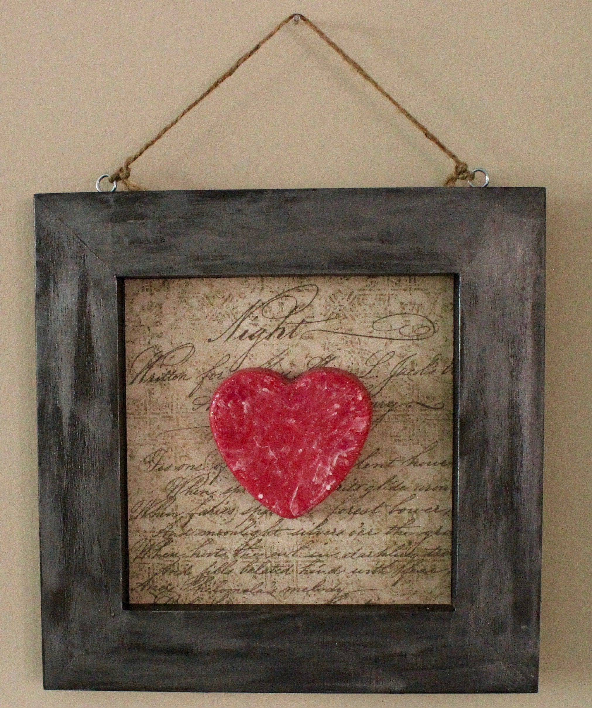 resin heart art