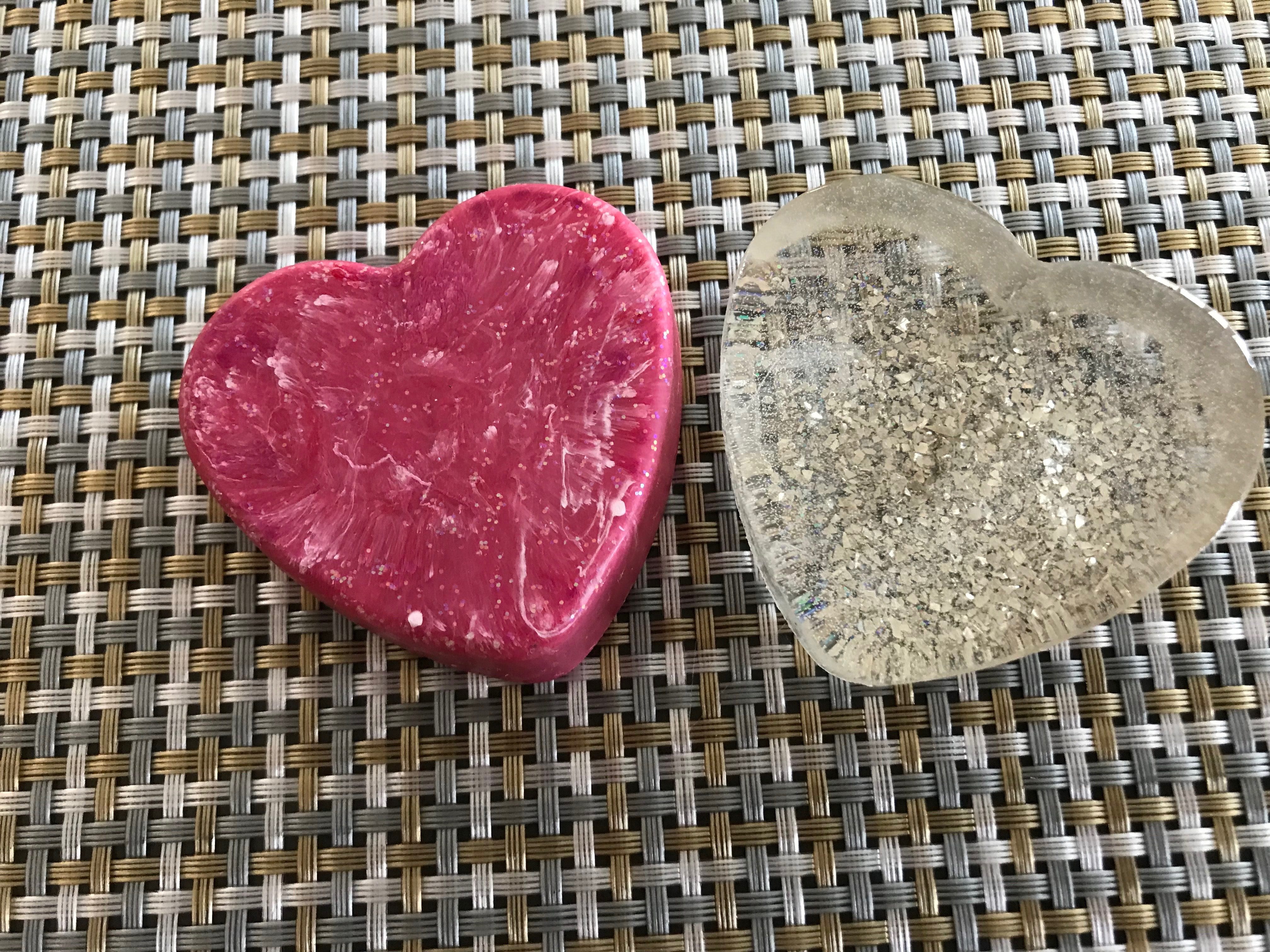 resin hearts for art projects