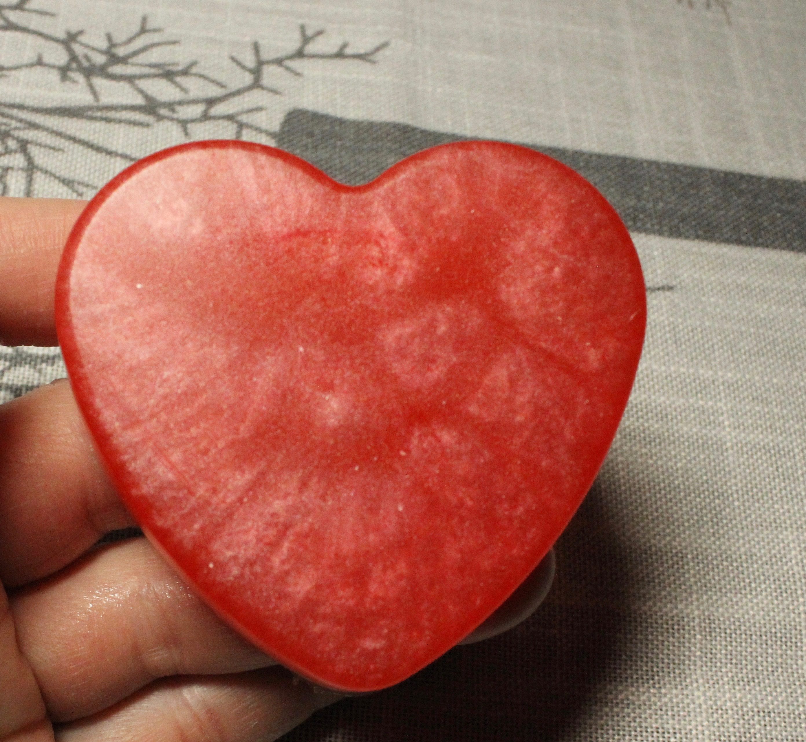 Pebeo Vitrail Transparent Glass Paint (red) heart with Pearl Powder 