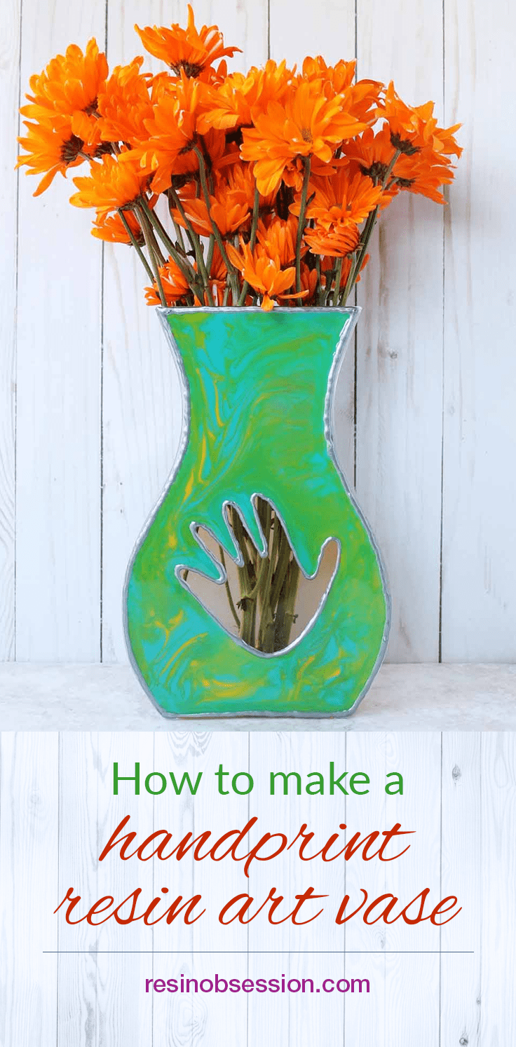 How to make a handprint resin art vase
