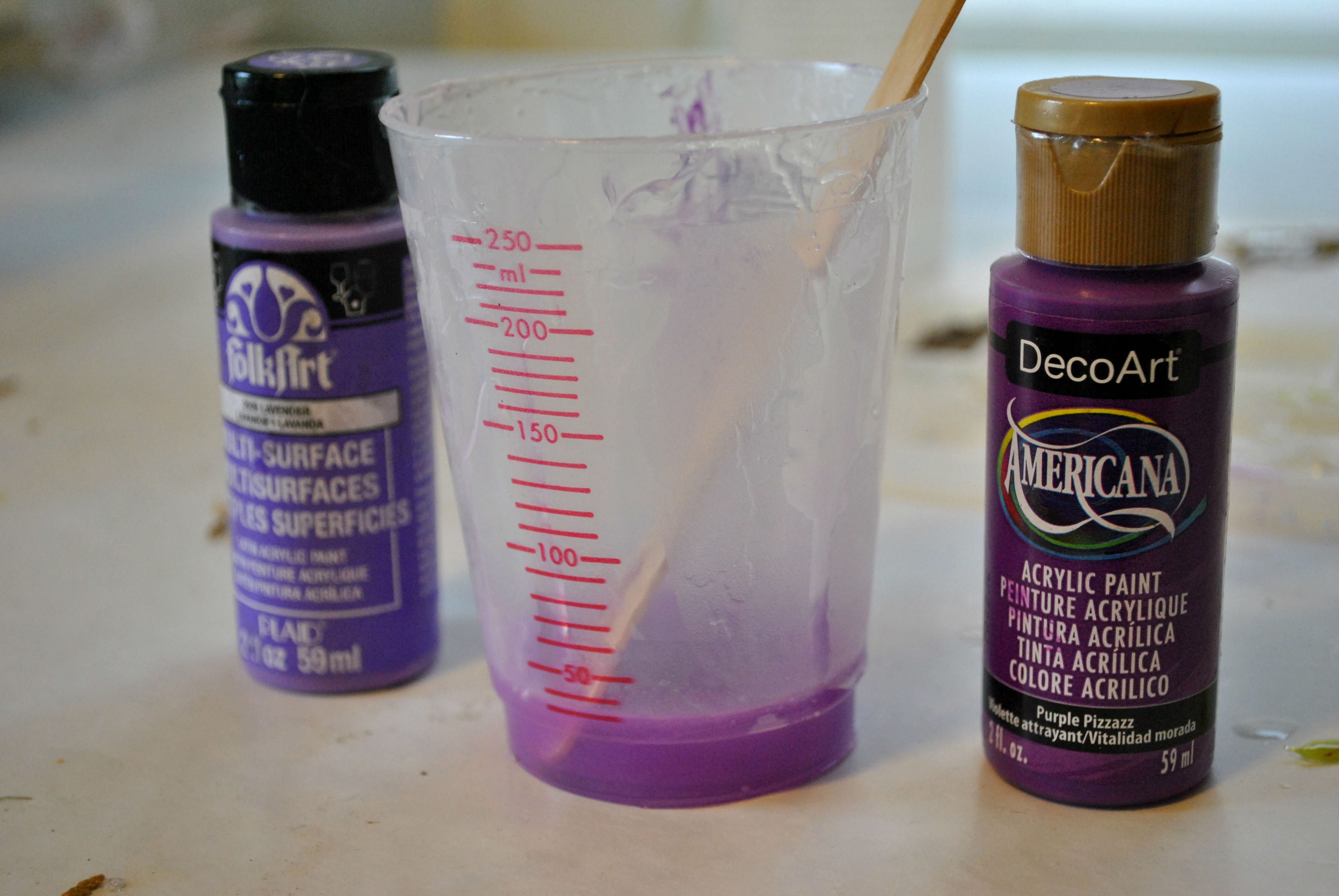 acrylic paint and resin mix