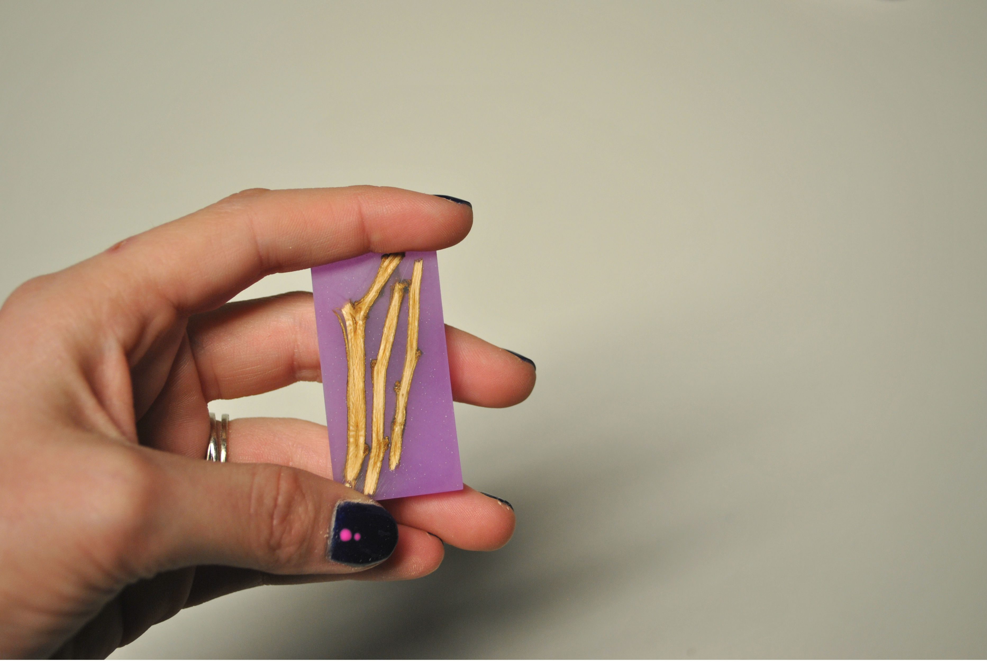 resin and wood pendant