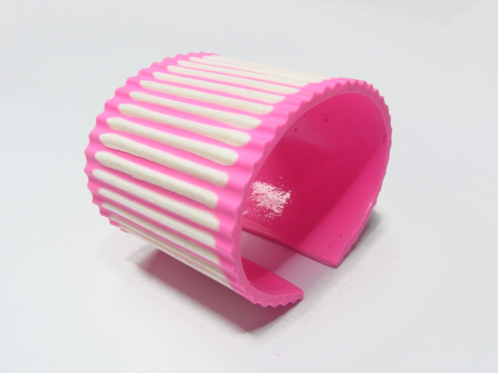 pink and white resin cuff bracelet