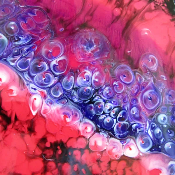 white cells in purple and magenta