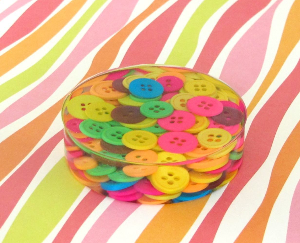 button resin paperweight