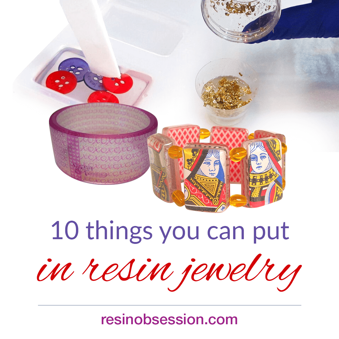 what can I put in resin jewelry