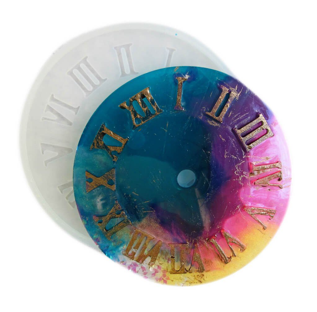 clear silicone clock face resin mold