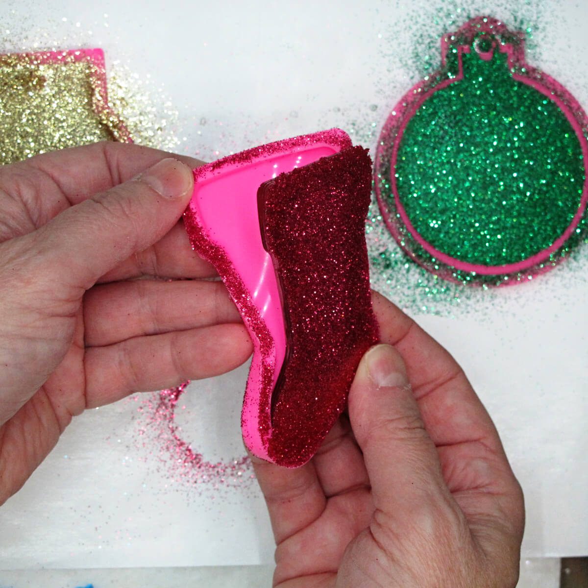 demolding a resin charm from a silicone mold