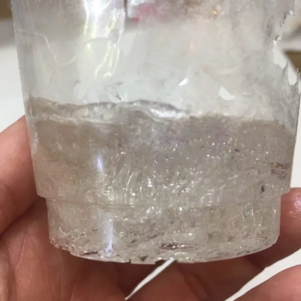 overheated resin in cup