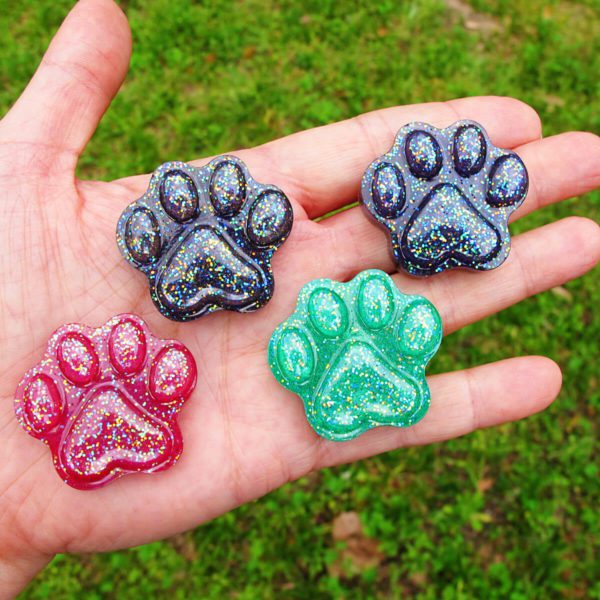 resin animal paw print charms