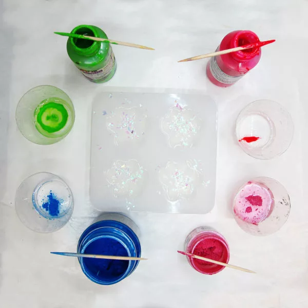 silicone resin mold with colors