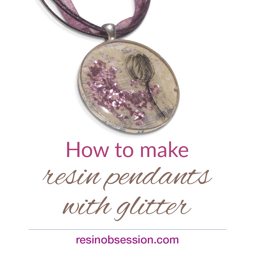 Resin craft pendant – how to use glitter in resin jewelry