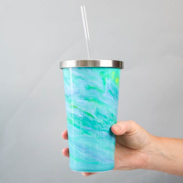 marbled resin tumbler