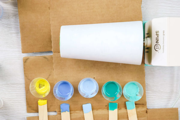 resin colors in mixing cups