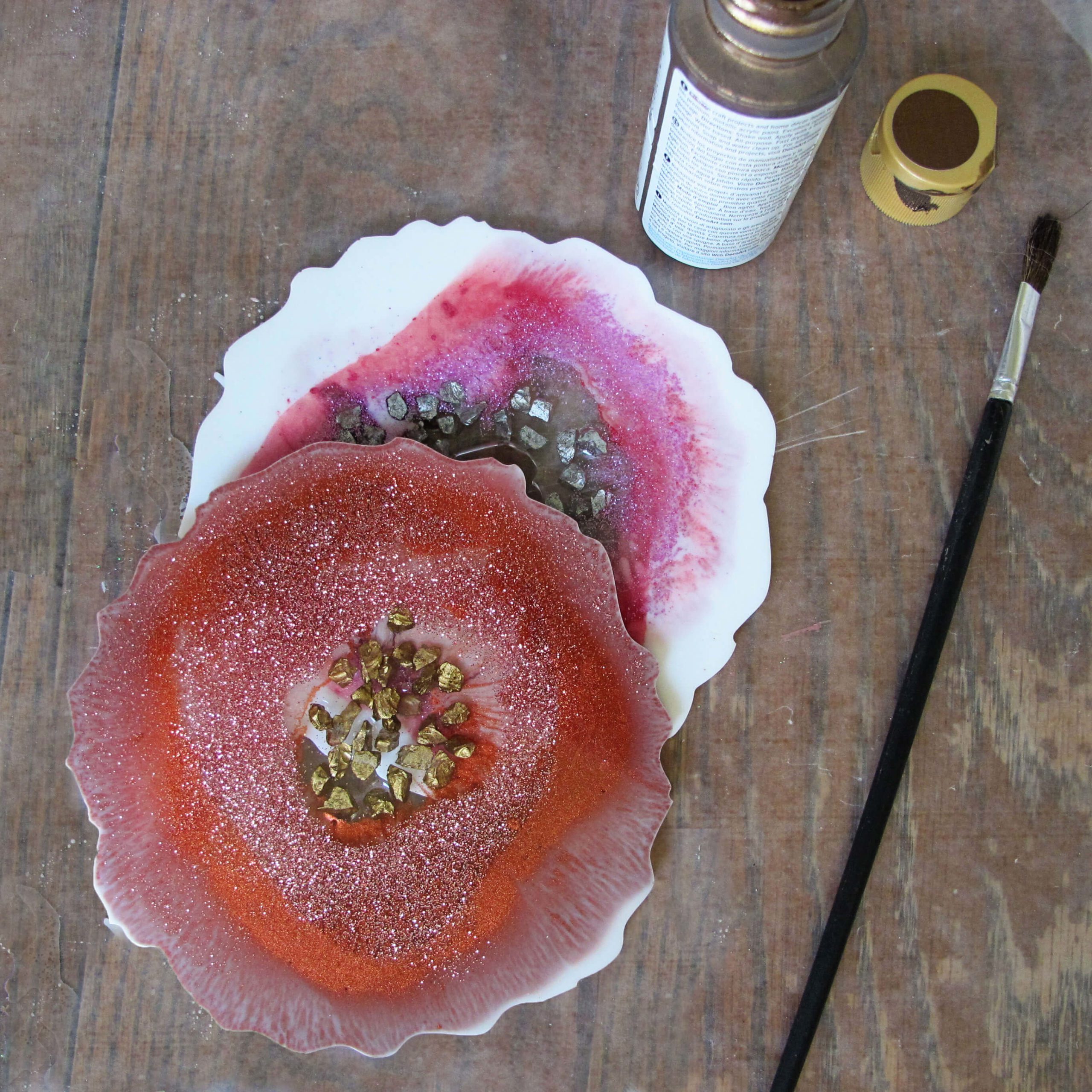 geode resin art coasters