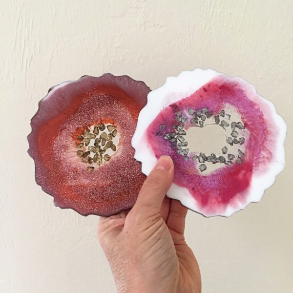 epoxy art geode coasters