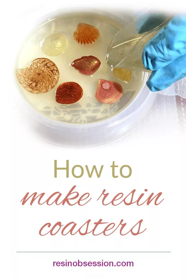 Image of a resin coaster with the caption “How to make resin coasters.”