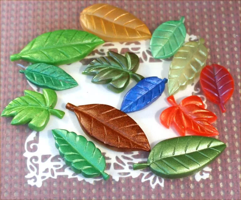 Colorful epoxy leaves