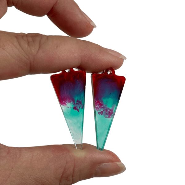 alcohol ink resin earrings