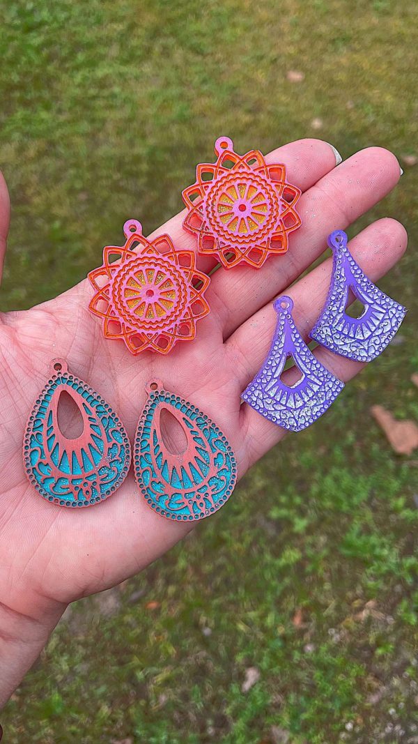 boho resin earrings