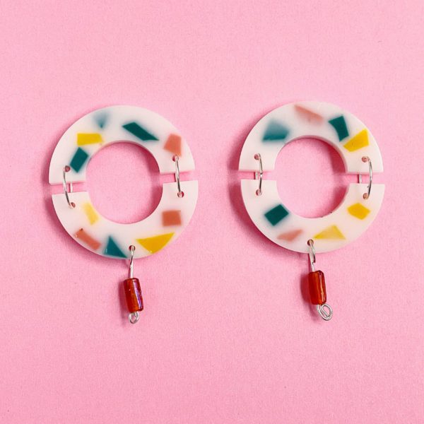 resin terrazzo earrings