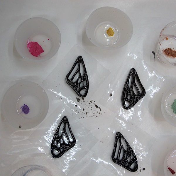 coloring epoxy for diy butterfly wing earrings