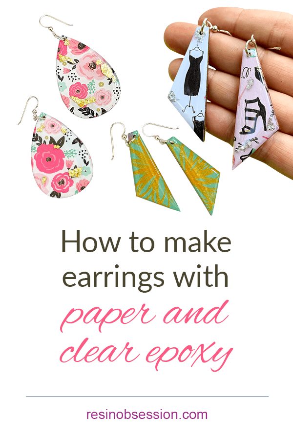 How to make earrings with clear epoxy and paper