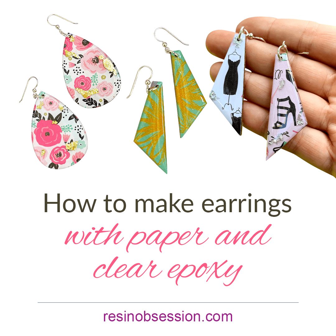 How To Make Earrings With Paper And Epoxy Resin