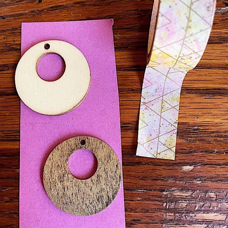 paper and washi tape for earrings