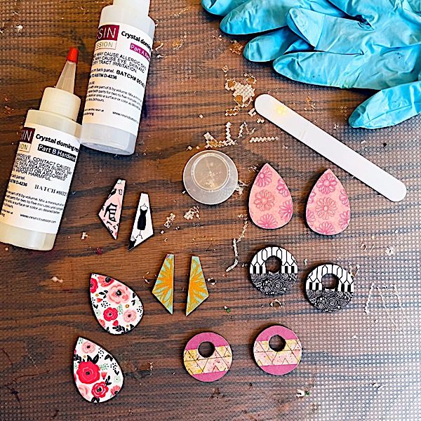 DIY Resin Post Earrings Made with Stickers! (Doming Technique)