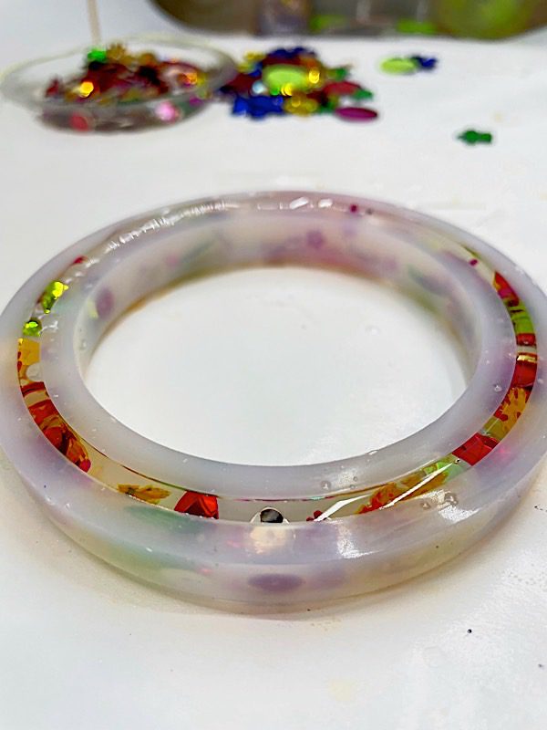 resin in a bangle mold