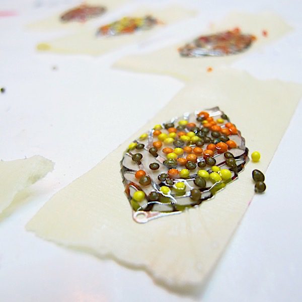 resin earring with fall sprinkles